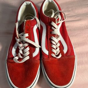 Vans Red and White Sneakers
